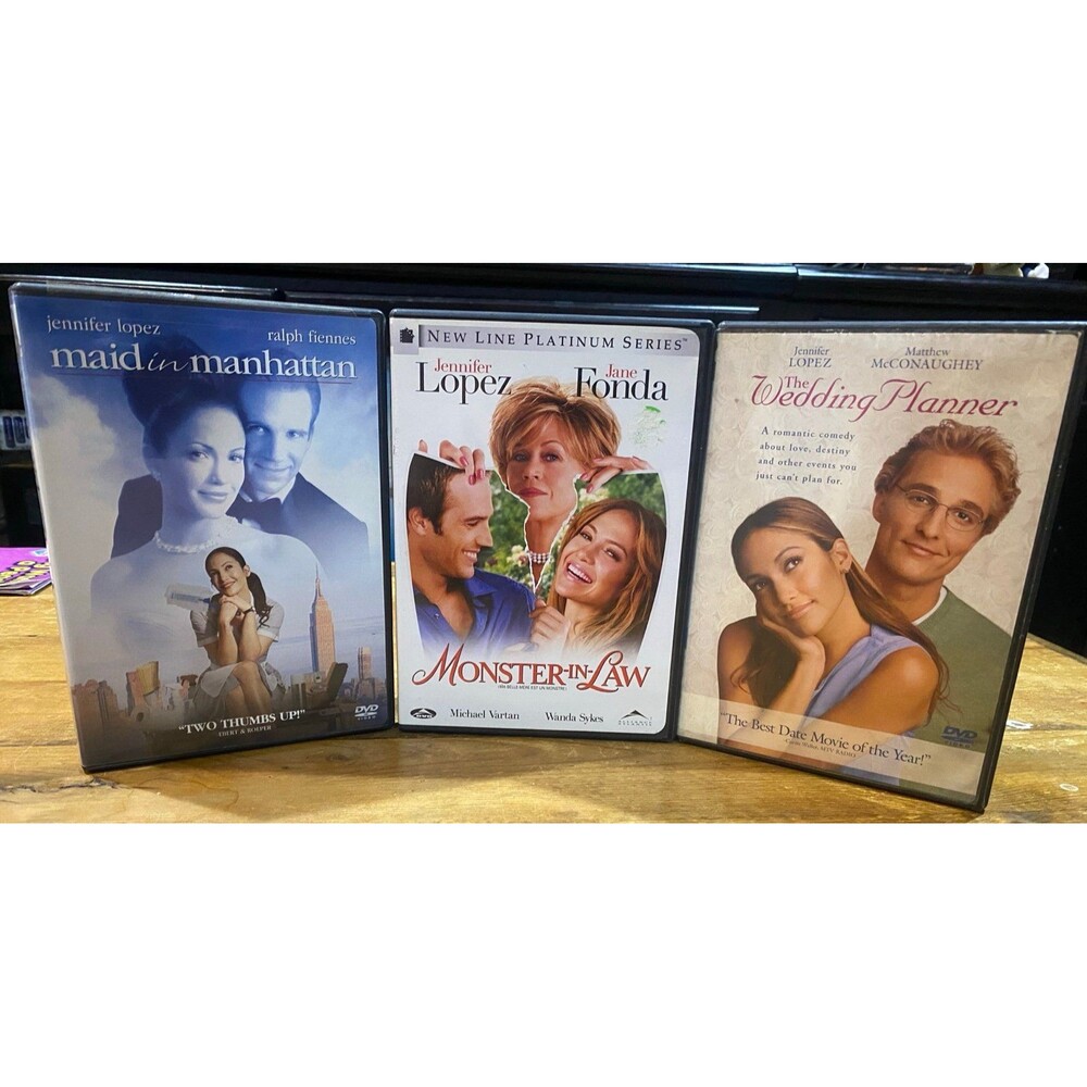 3 DVD Romantic Comedy: Monster In-Law, The Wedding Planner, Maid in Manhattan